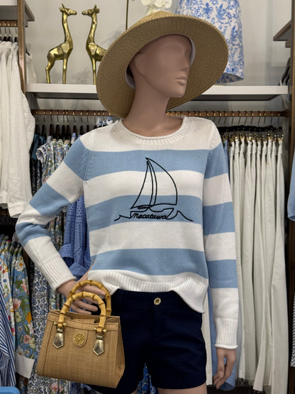 Custom Macatawa Sail Stripe Sweater