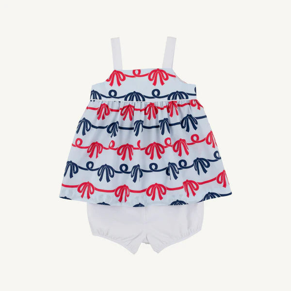 Idabelle Bloomer Set - Brentwood Bows with Worth Avenue White