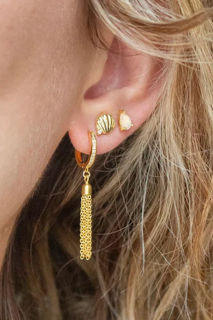 Seashell Gold Studs