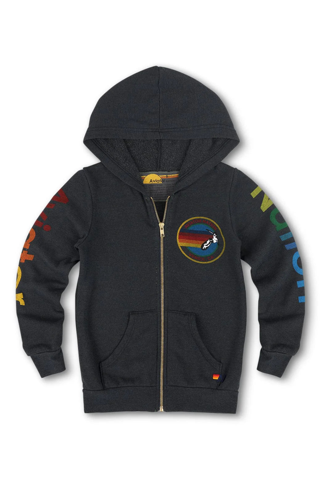 Kid's Aviator Nation Zip Hoodie - Charcoal