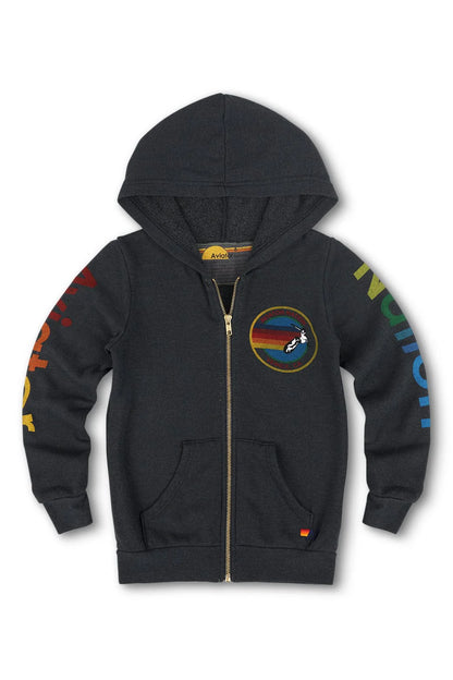 Kid's Aviator Nation Zip Hoodie - Charcoal