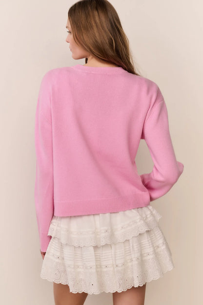 Juna Wool-Cashmere Heart Pullover- Gumball