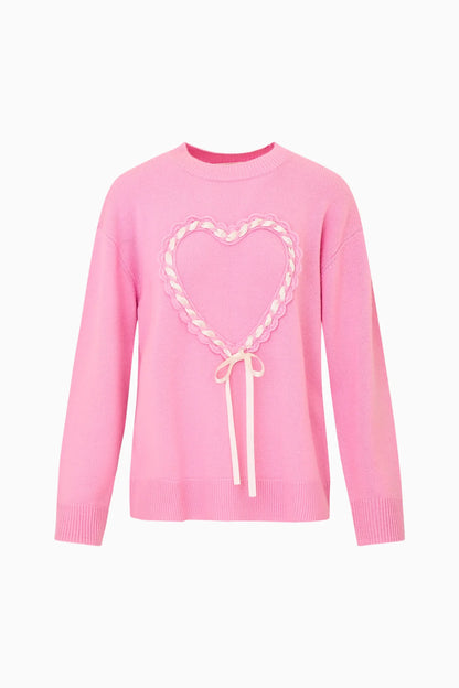 Juna Wool-Cashmere Heart Pullover- Gumball