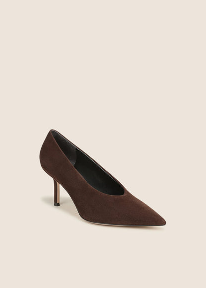 The Zoe Pump - Coffee Bean Suede