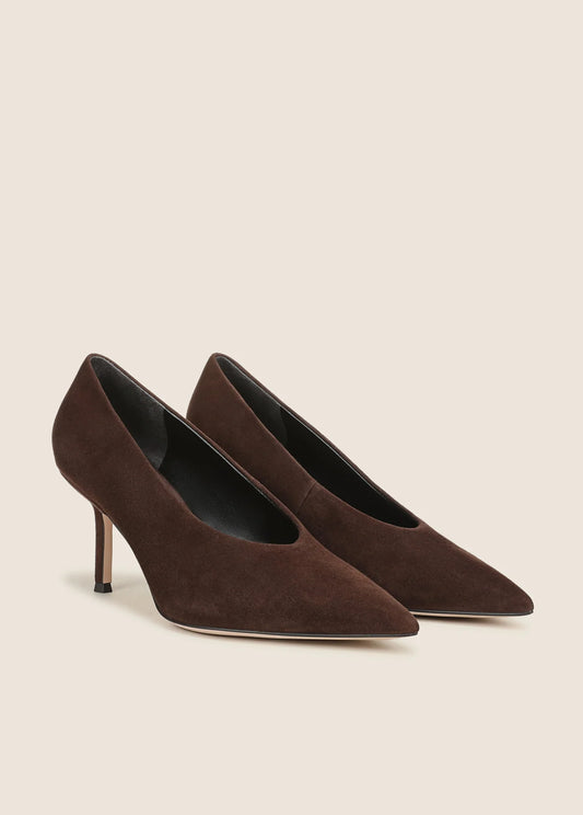 The Zoe Pump - Coffee Bean Suede