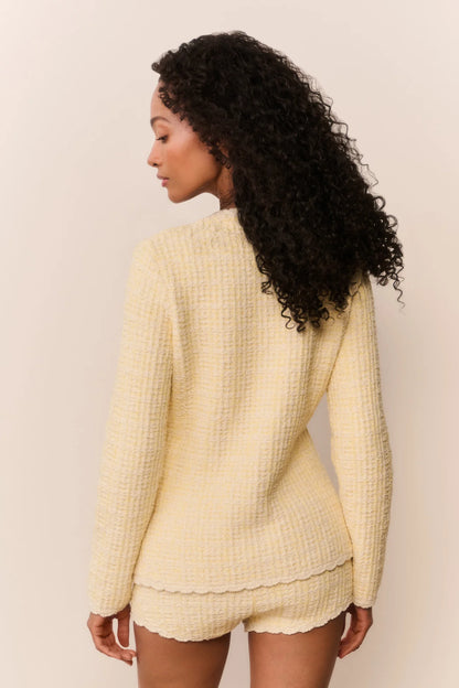 Gaililee Knit Tweed Cardigan - Daylily Yellow