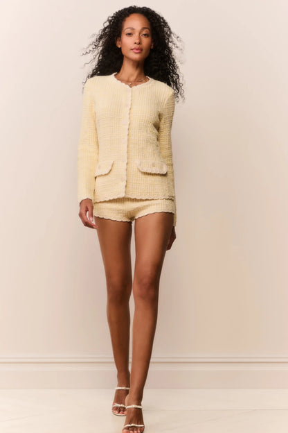 Gaililee Knit Tweed Cardigan - Daylily Yellow