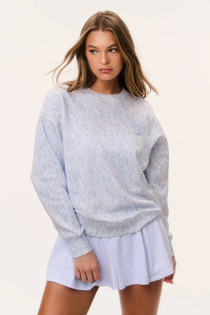 Palo Tennis Print Pullover - Blue Serve