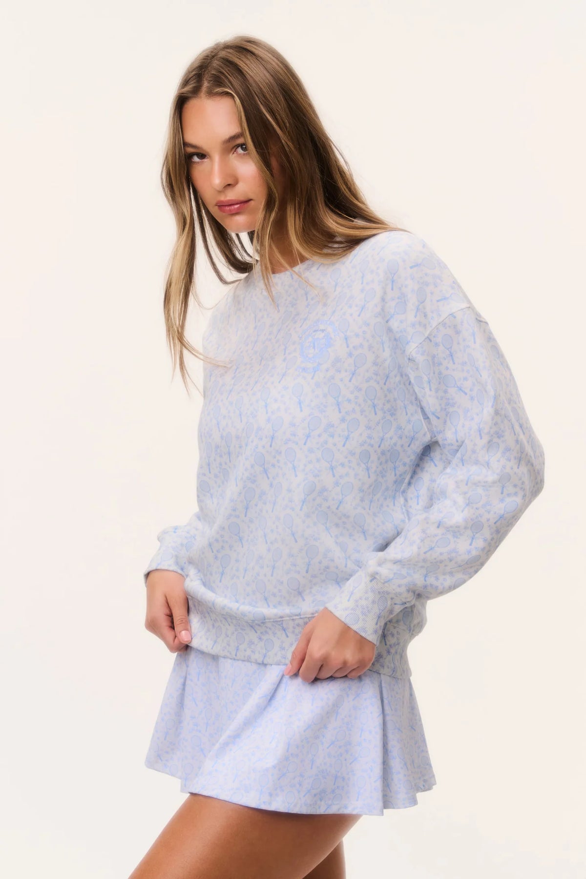 Palo Tennis Print Pullover - Blue Serve