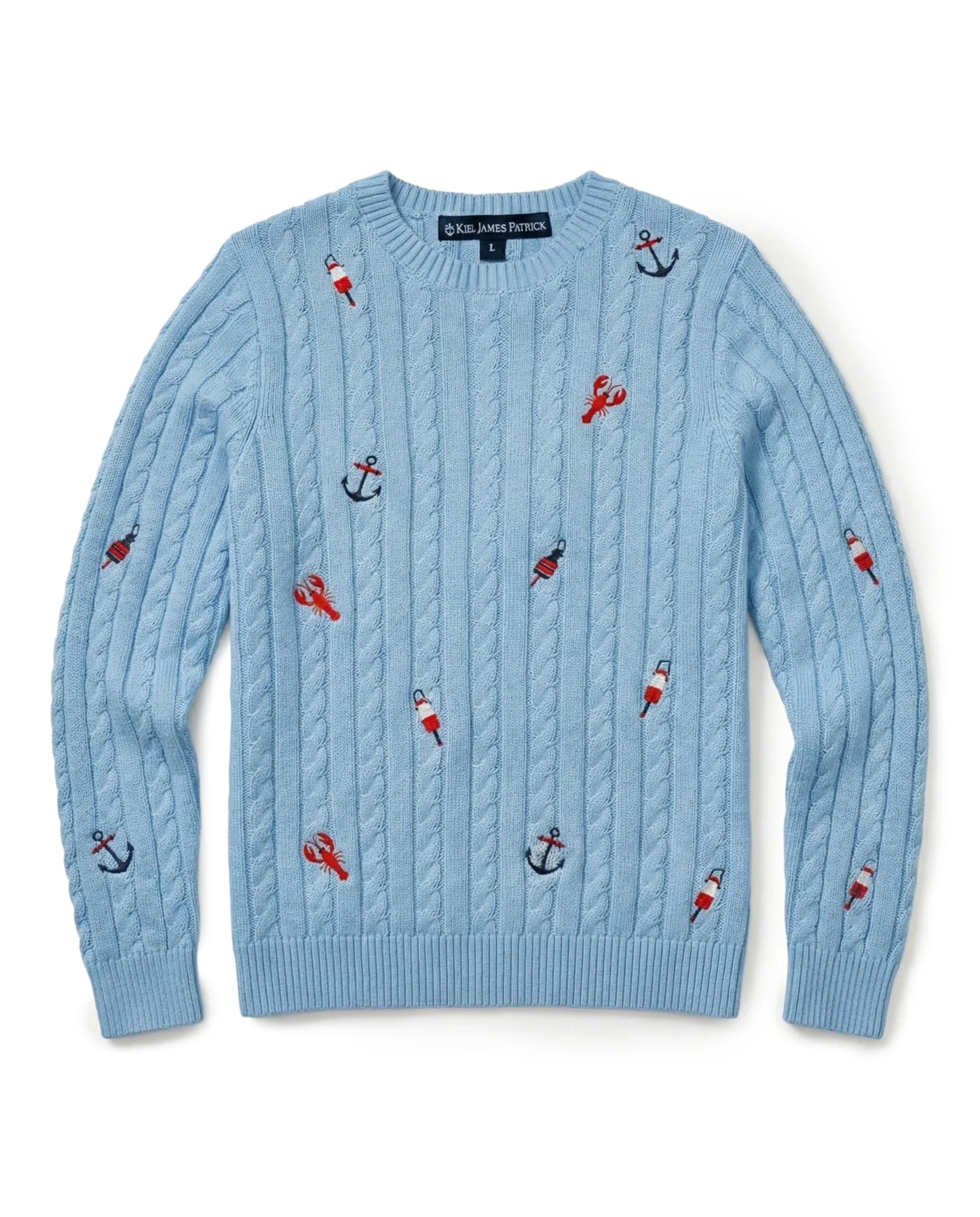 Atlantic Coast Embroidered Cable Knit Sweater