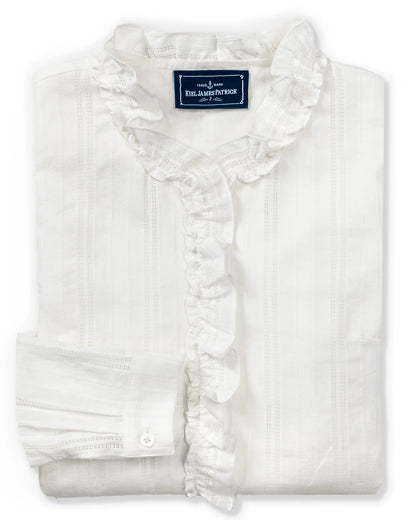 Harrington Ruffle Shirt - White