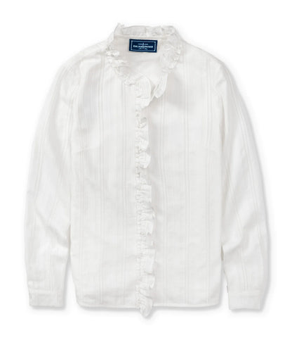 Harrington Ruffle Shirt - White
