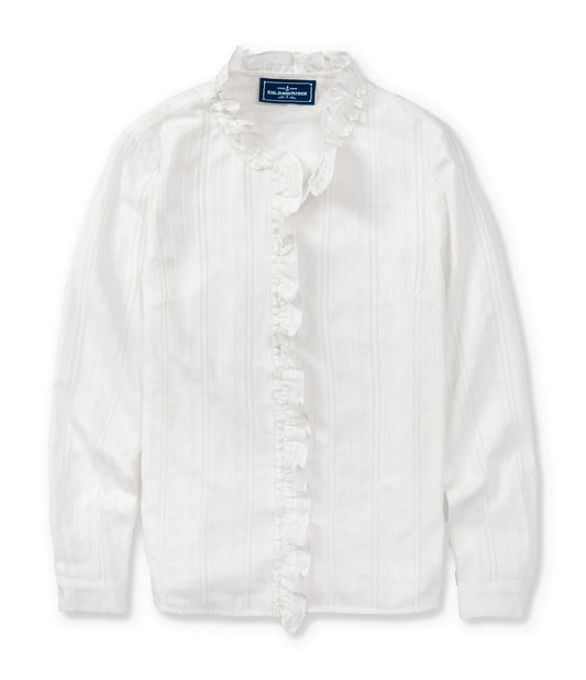 Harrington Ruffle Shirt - White