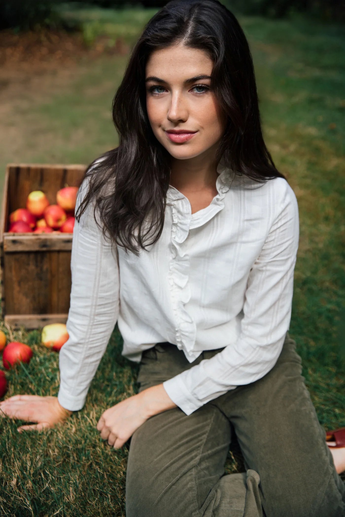Harrington Ruffle Shirt - White