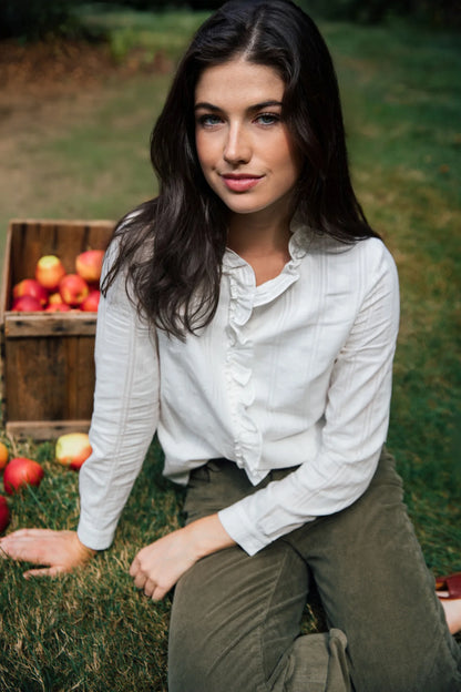 Harrington Ruffle Shirt - White
