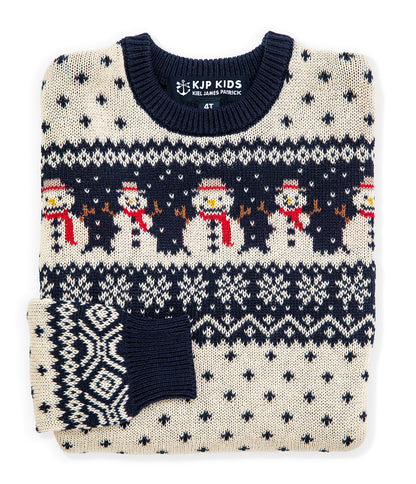 Snowman Fair Isle Kids Sweater