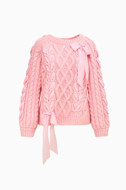 Kloss Alpaca-Blend Ribbon Pullover - Ballet Slipper