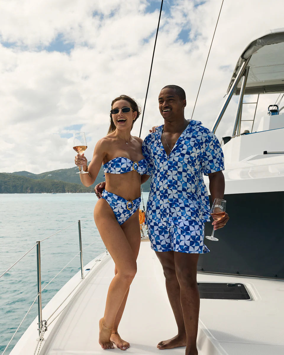 The Greece Gold Ring Bandeau Bikini Top