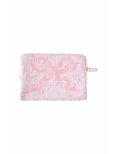 Quilted Bow Laptop Case - Apple Blossom