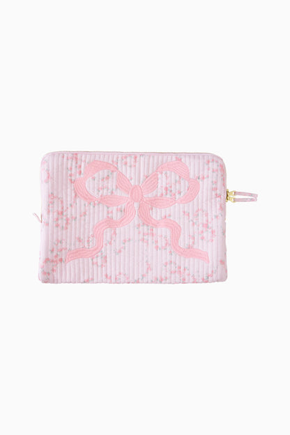 Quilted Bow Laptop Case - Apple Blossom