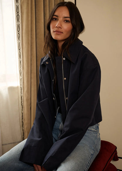 The Rue Cropped Trench - Navy