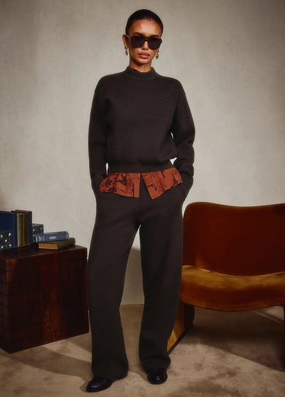 The Fatigue Sisters Wide Leg Pant - Espresso