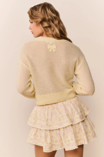 Blooming Floral Ruffle Mini Skirt - Lemon Spritz