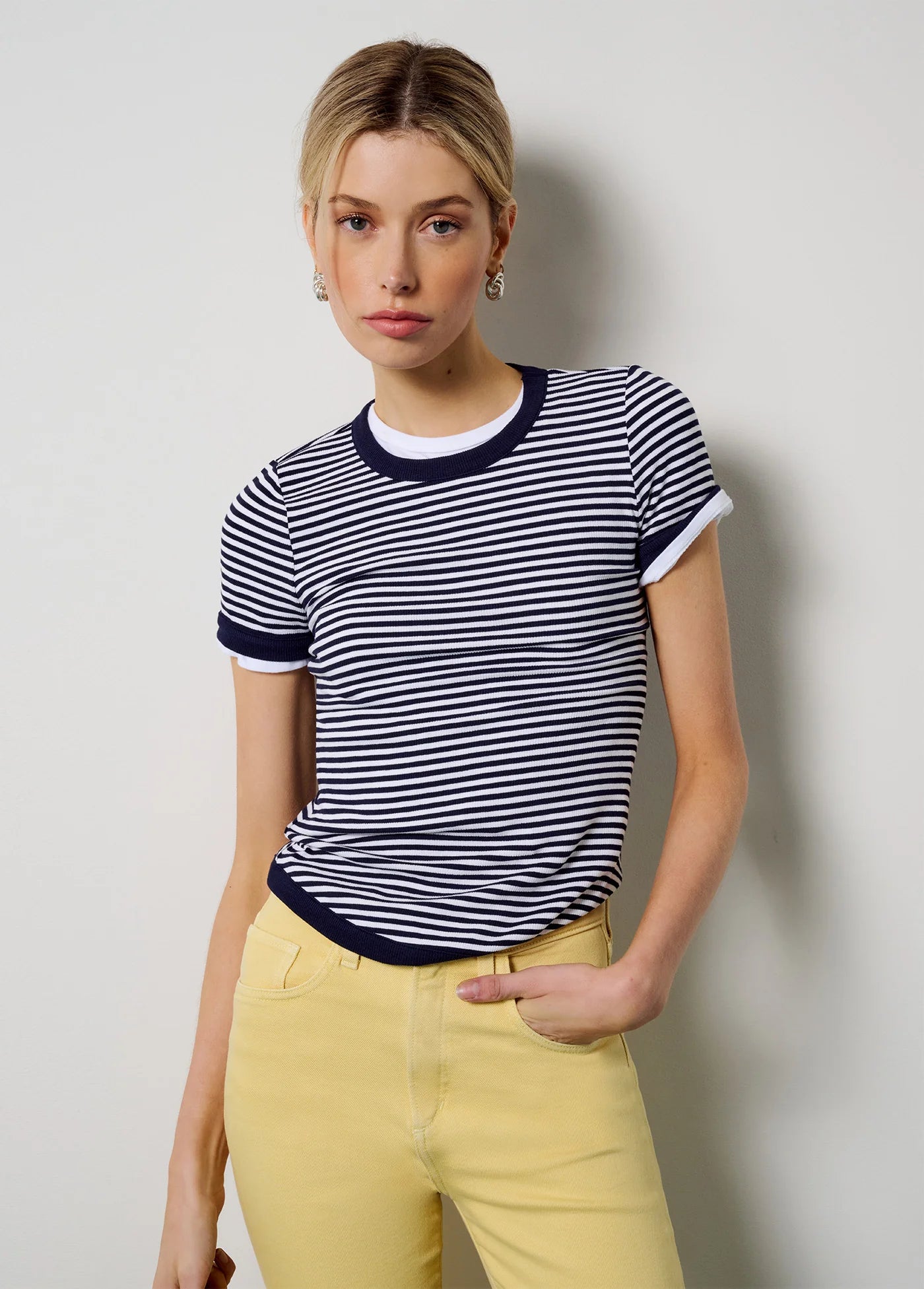 The Foundation Tee - Navy/White Stripe