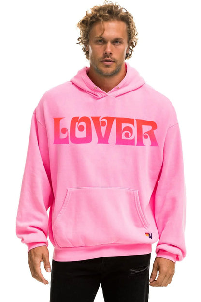 Lover Relaxed Pullover Hoodie - Neon Pink