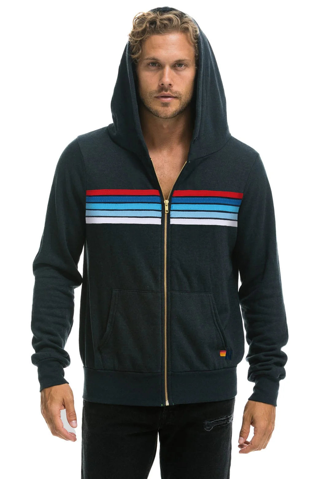 5 Stripe America Zip Hoodie - Charcoal USA