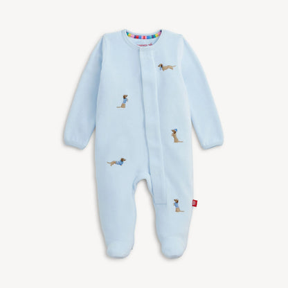 Dogs Blue Velour Magnetic Footie