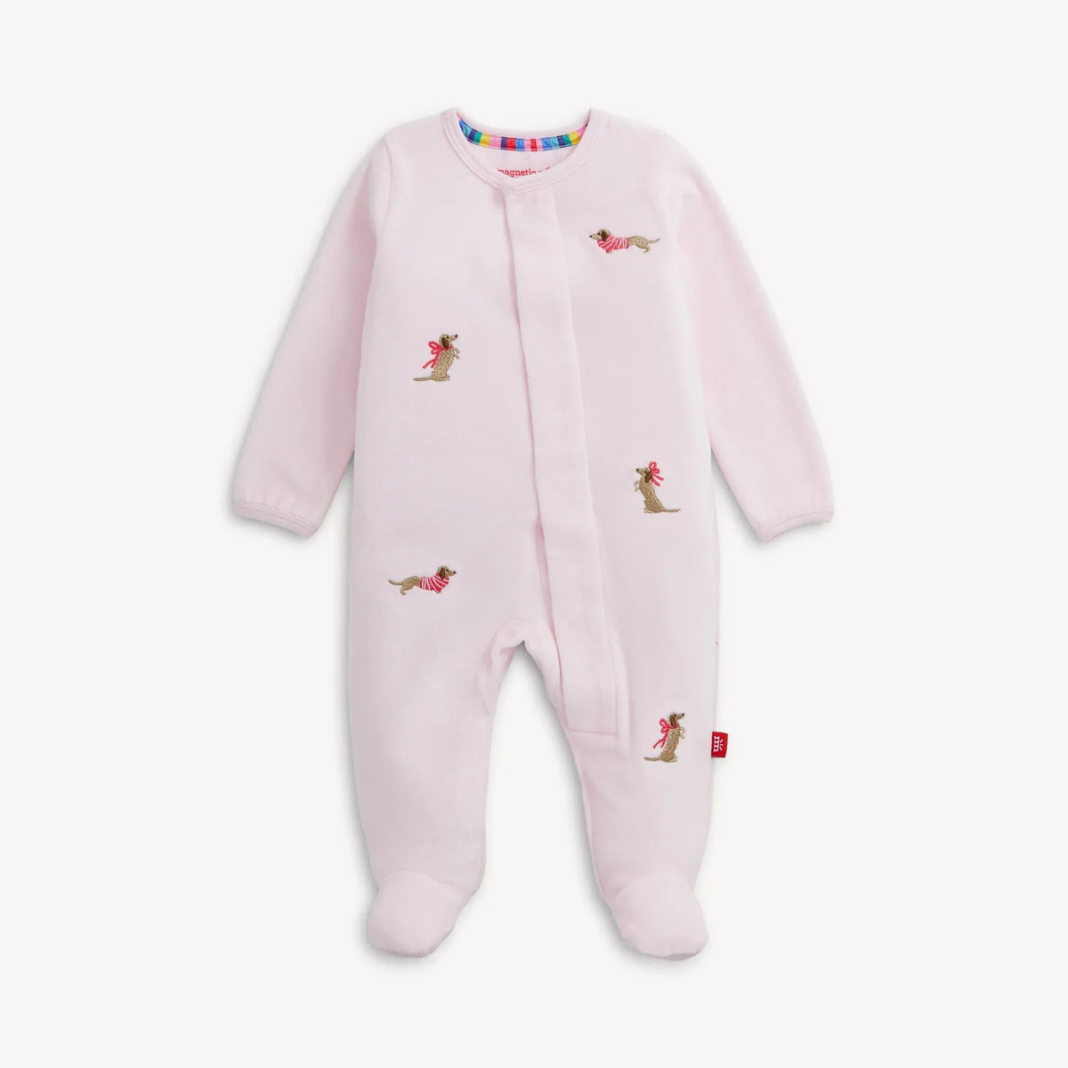 Dogs Pink Velour Magnetic Footie