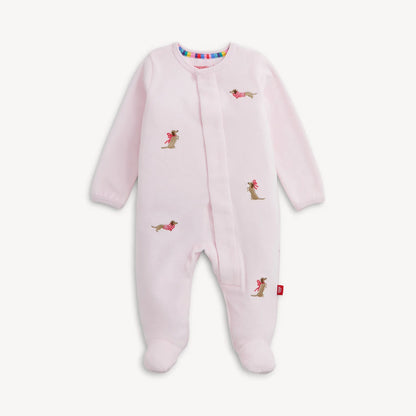 Dogs Pink Velour Magnetic Footie