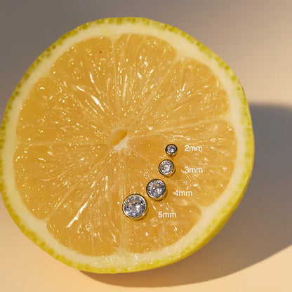 Marisol Gold Bezel Stud - 5MM