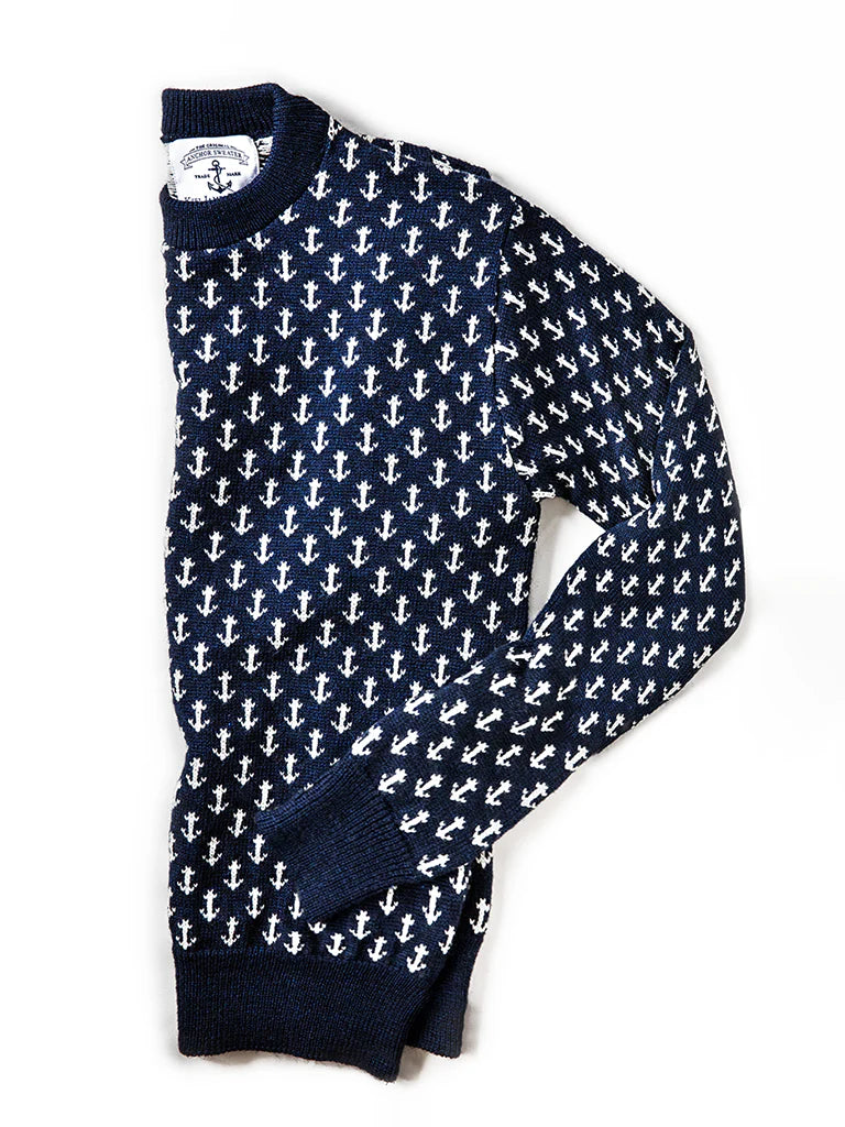 The Original Anchor Birdseye Sweater in Navy