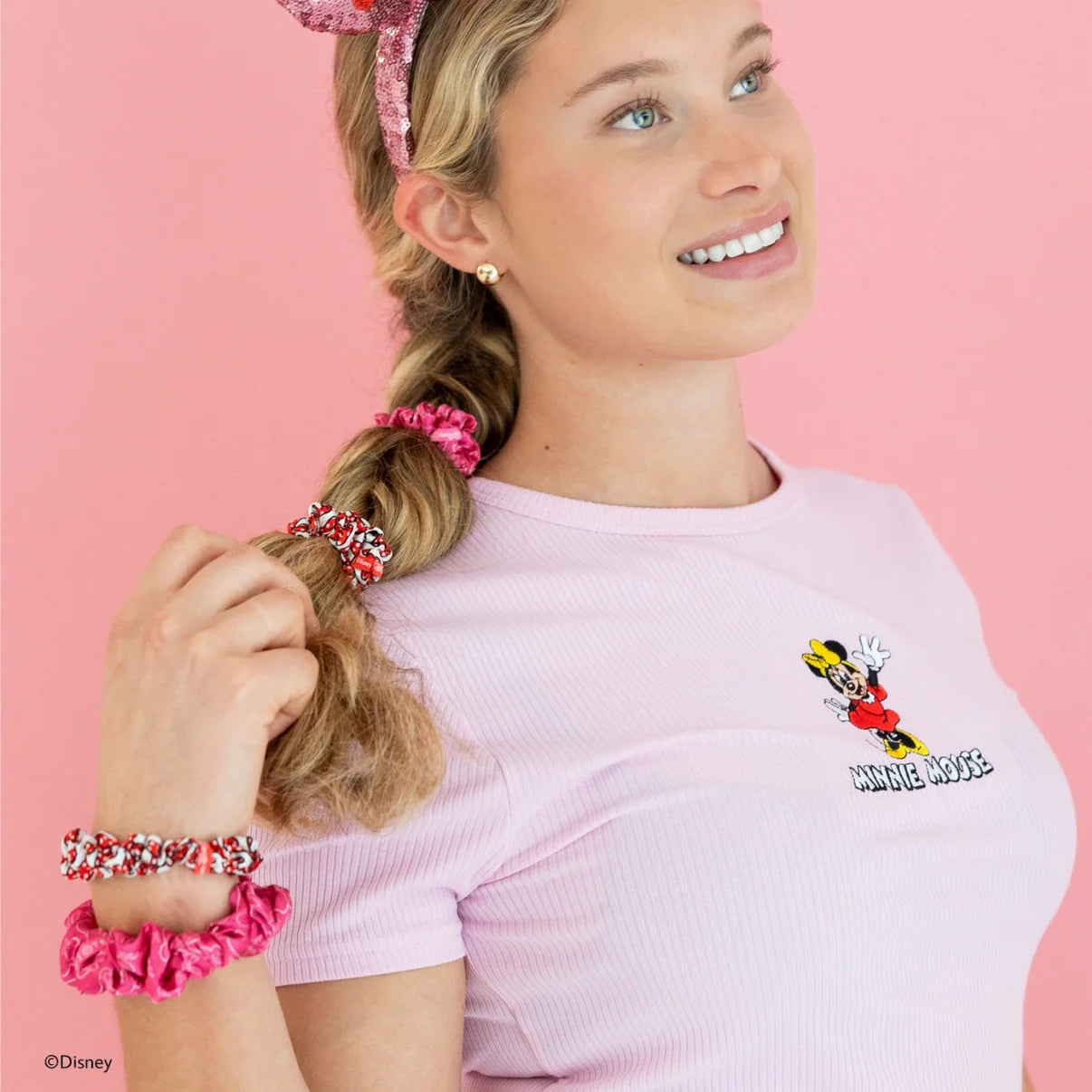 Minnie Mouse Silk Scrunchies