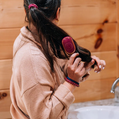 Mini Boar Bristle Hair Brush - Mulberry