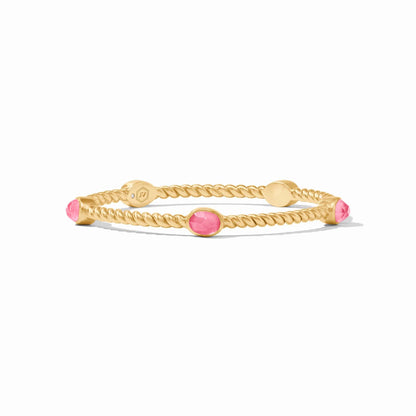 Nassau Stone Bangle- Iridescent Peony Pink