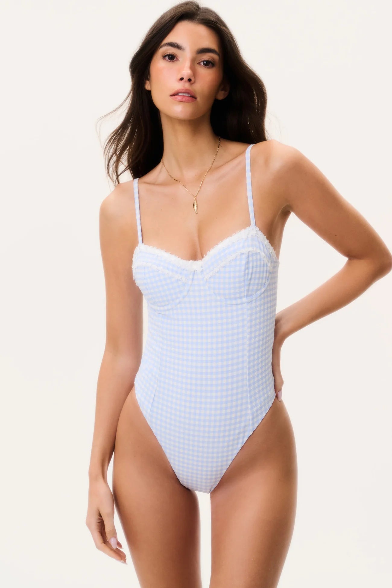 Olivienne Gingham One-Piece Swimsuit - Seaside Morning