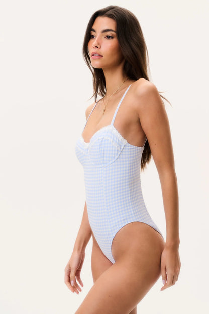 Olivienne Gingham One-Piece Swimsuit - Seaside Morning