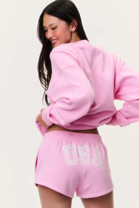 Ellowynn USA Fleece Shorts - Sunbeam Pink