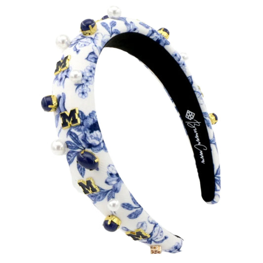 Michigan Floral Toile Logo Headband