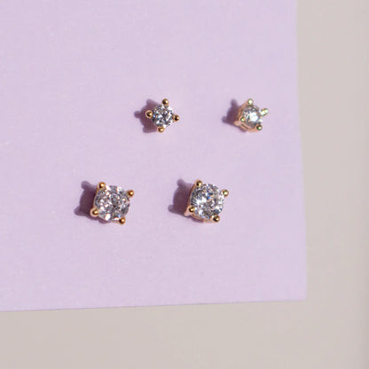 Petite Gold CZ Studs - 3MM