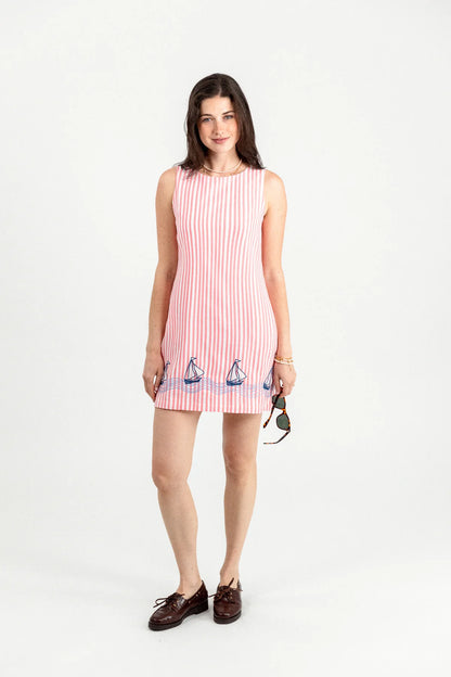 Pink Stripe Regatta Shift Dress