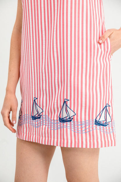 Pink Stripe Regatta Shift Dress