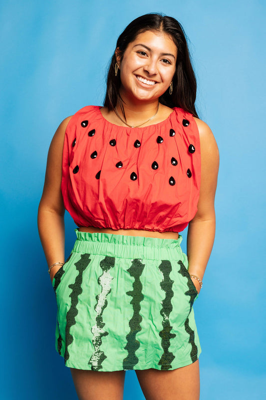 Red Bubble Watermelon Seed Top