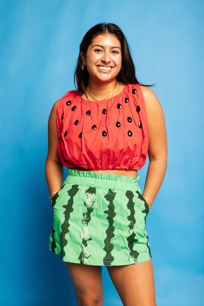 Red Bubble Watermelon Seed Top
