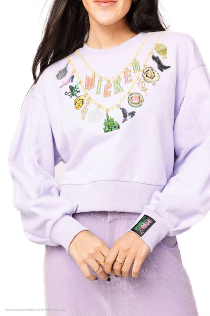 Licensed Lavender Wicked Charm Necklace Sweatshirt