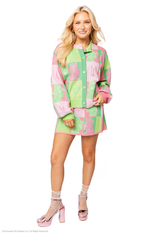 Licensed Pink & Green Colorblock Glinda and Elphaba Profile Skirt