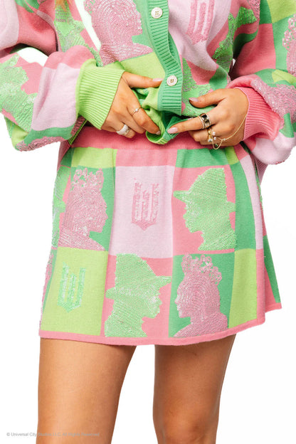 Licensed Pink & Green Colorblock Glinda and Elphaba Profile Skirt